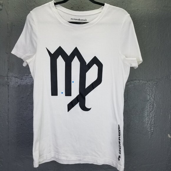 Norma Kamali VIRGO T-Shirt Women's XL Zodiac Astrology Tee Organic Cotton White - Picture 2 of 15